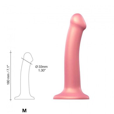 Насадка для страпону Strap-On-Me Mono Density Dildo Rose M, діам. 3,3 см, одношаровий силікон, гнучк SO3568 фото