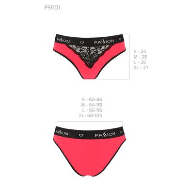 Трусики с широкой резинкой и кружевом Passion PS001 PANTIES red/black, size L SO4167 фото