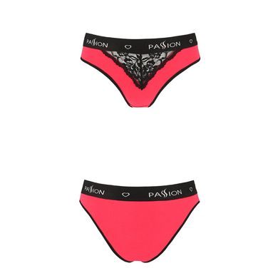 Трусики с широкой резинкой и кружевом Passion PS001 PANTIES red/black, size L SO4167 фото