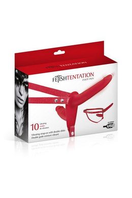 Двойной страпон с вибрацией Fetish Tentation Vibrating Strap-On with Double Dildo Red SO3752 фото