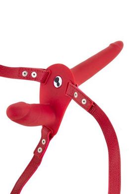 Подвійний страпон з вібрацією Fetish Tentation Vibrating Strap-On with Double Dildo Red SO3752 фото