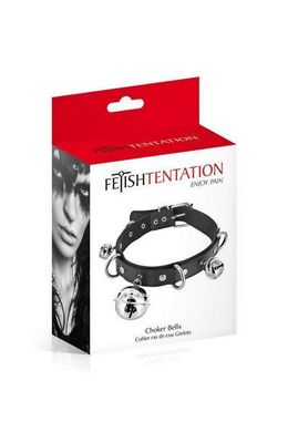 Нашийник c дзвіночками Fetish Tentation Choker Bells, екошкіра SO2238 фото