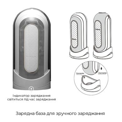 Вібромастурбатор Tenga Flip Zero Electronic Vibration White, змінна інтенсивність, розкладний SO2010 фото