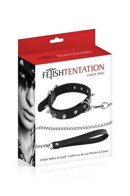 Чокер Fetish Tentation Spikes and Leash SO2239 фото