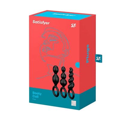 Набір анальних іграшок Satisfyer Plug black (set of 3) - Booty Call, макс. діаметр 3 см SO2323 фото