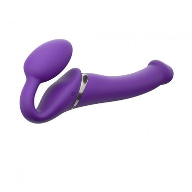 Безремінний страпон з вібрацією Strap-On-Me Vibrating Violet M, діаметр 3,3 см, пульт ДК, регульован SO3825 фото