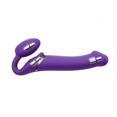 Безремневой страпон с вибрацией Strap-On-Me Vibrating Violet L, диаметр 3,7см, пульт ДУ, регулируемы SO3826 фото