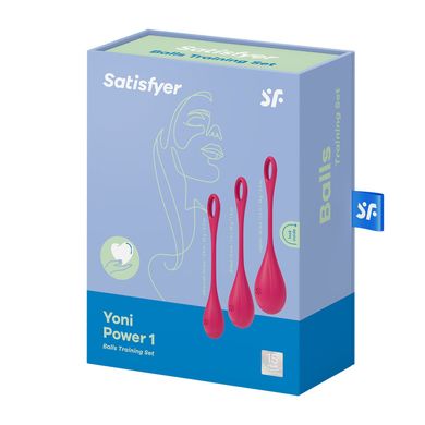 Набір йоні намистин Satisfyer Yoni Power 1 Red, діаметр 2-2,5-3см, вага 22-46-74гр SO5547 фото