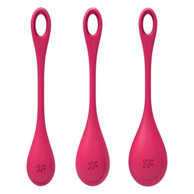 Набор йони бусин Satisfyer Yoni Power 1 Red, диаметр 2-2,5-3см, вес 22-46-74гр SO5547 фото