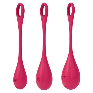 Набір йоні намистин Satisfyer Yoni Power 1 Red, діаметр 2-2,5-3см, вага 22-46-74гр SO5547 фото