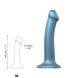 Насадка для страпону Strap-On-Me Mono Density Dildo M Blue, діам. 3,3 см, одношаровий силікон, гнучк SO3569 фото 4