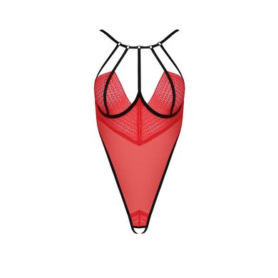 Боді з високим вирізом стегна Passion Exclusive AKITA BODY L/XL, red PS24201 фото