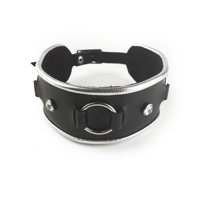 Ошейник из натуральной кожи со стразами и кольцом Art of Sex - Collar Ring SO5179 фото