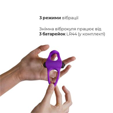 Ерекційне віброкільце Adrien Lastic Lingus MAX Violet з язичком для стимуляції клітора AD30723 фото