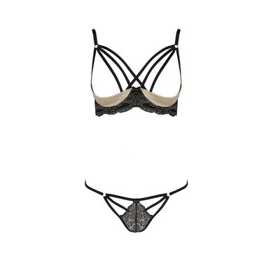 VALERY SET WITH OPEN BRA black L/XL - Passion Exclusive PS25104 фото