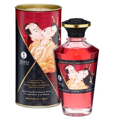 Разогревающее масло Shunga APHRODISIAC WARMING OIL - Sparkling Strawberry Wine (100 мл) SO2497 фото