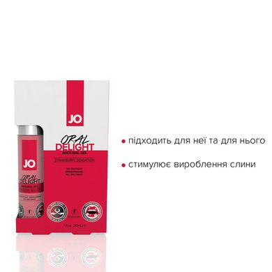 Гель для оральних пестощів System JO Oral Delight — Strawberry Sensation (30 мл), ефект холод-тепло SO1496 фото