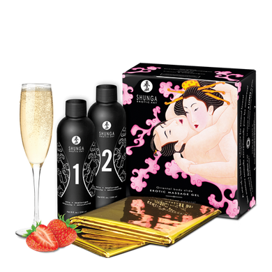 Гель для массажа Shunga ORIENTAL BODY-TO-BODY - Sparkling Strawberry Wine (2 x 225 мл) SO2551 фото