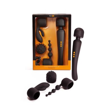 Вибромассажер с тремя насадками Pornhub Supercharge Wand Set, мощный SO2893 фото