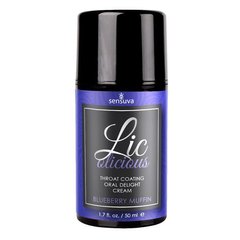 Гель для мінету Sensuva Lic-o-licious Blueberry Muffin (50 мл), оліїстий, без цукру SO3200 фото