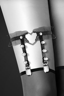 Гартер Bijoux Pour Toi - WITH HEART AND SPIKES Black SO2223 фото