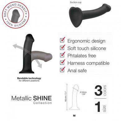 Насадка для страпона Strap-On-Me Mono Density Dildo Violet M, диам. 3,3см, однослойный силикон SO3570 фото