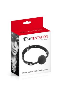 Классический кляп с силиконовым шариком Fetish Tentation Silicone Gag Ball Black SO4038 фото