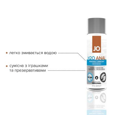 Анальна змазка System JO ANAL H2O — ORIGINAL (60 мл) на водній основі, рослинний гліцерин SO1455 фото