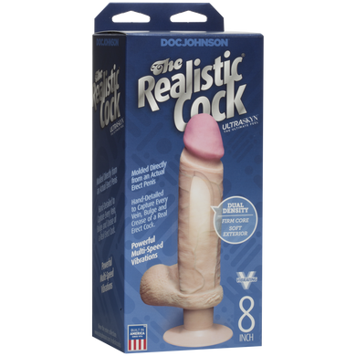 Фаллоимитатор Doc Johnson The Realistic Cock 8 inch ULTRASKYN Vibrating SO1992 фото