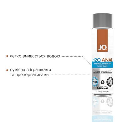 Анальна змазка System JO ANAL H2O — ORIGINAL (120 мл) на водній основі, рослинний гліцерин SO1456 фото