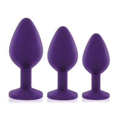 Набор анальных пробок с кристаллом Rianne S: Booty Plug Set Purple, диаметр 2,7см, 3,5см, 4,1см SO3908 фото