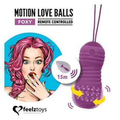 Вагінальні кульки з перлинним масажем FeelzToys Motion Love Balls Foxy з пультом ДК, 7 режимів SO3854 фото