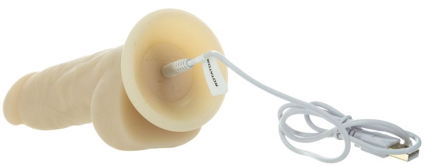 Фаллоимитатор ADDICTION - Naked - 7" Rotating & Vibrating Dildo with Remote - Vanilla SO5589 фото