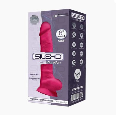 Фаллоимитатор с вибрацией SilexD Vetus Vibro Pink (MODEL 1 size 8in), двухслойный, диаметр 4,2см SO4654 фото