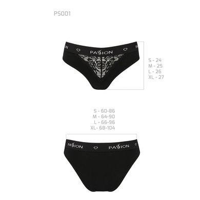 Трусики с широкой резинкой и кружевом Passion PS001 PANTIES black, size L SO4159 фото