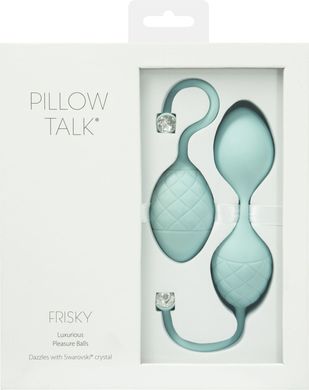 Роскошные вагинальные шарики PILLOW TALK - Frisky Teal с кристаллом Сваровски SO2722 фото