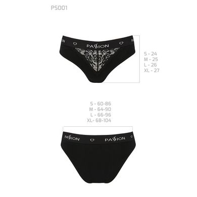 Трусики с широкой резинкой и кружевом Passion PS001 PANTIES black, size S SO4161 фото