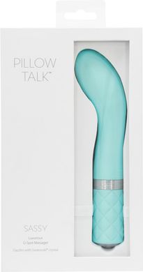 Роскошный вибратор PILLOW TALK - Sassy Teal с кристаллом Сваровски SO2724 фото