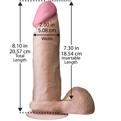 Фалоімітатор Doc Johnson The Realistic Cock 8 inch White - ULTRASKYN, Vack-U-Lock, діаметр 5,1 см SO1551 фото