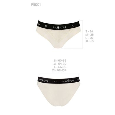 Трусики с широкой резинкой и кружевом Passion PS001 PANTIES ecru, size L SO4163 фото