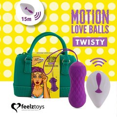 Вагінальні кульки з масажем і вібрацією FeelzToys Motion Love Balls Twisty з пультом ДК, 7 режимів SO3853 фото