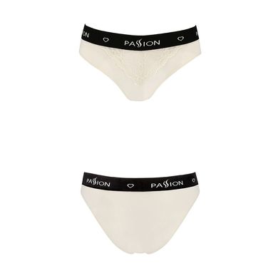 Трусики с широкой резинкой и кружевом Passion PS001 PANTIES ecru, size M SO4164 фото