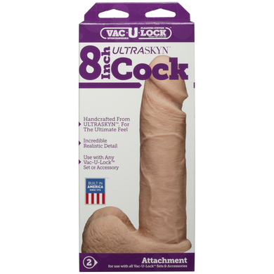 Фаллоимитатор Doc Johnson Vac-U-Lock - 8 Inch Ultraskyn Cock White SO1561 фото