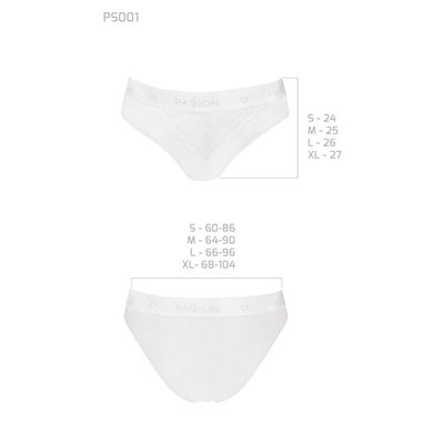 Трусики з широкою гумкою і мереживом Passion PS001 PANTIES L, white SO4171 фото