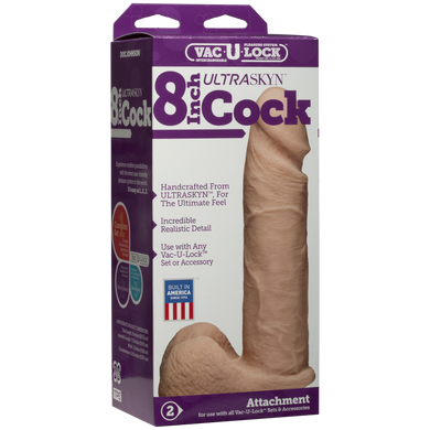 Фалоімітатор Doc Johnson Vac-U-Lock - 8 Inch ULTRASKYN Cock White, діаметр 5,1 см SO1561 фото