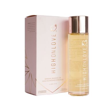 Массажное масло HighOnLove Massage Oil - Strawberry & Champagne (120 мл) с маслом семян конопли SO3052 фото