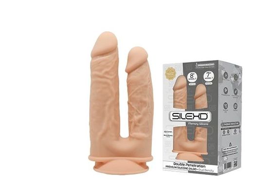 Фалоімітатор подвійний SilexD Double Gusto Flesh (Model 1 size 8" & 7"), двошаровий, силікон + Silex SO5966 фото