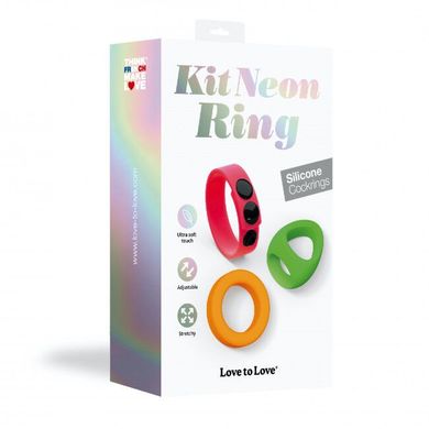 Набір яскравих ерекційних кілець Love to Love NEON RING KIT SO5082 фото