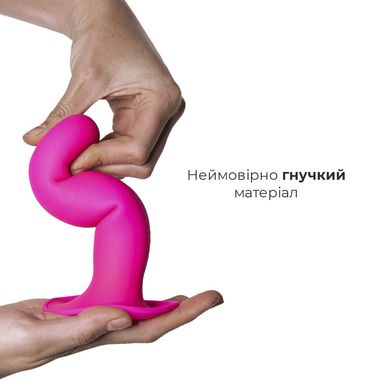 Дилдо з присоскою Adrien Lastic Hitsens 4 Pink, відмінно для страпона, діаметр 3,7см, довжина 17,8см AD24041 фото