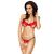 Комплект білизни Passion COCTAIL BIKINI XXL/XXXL, red, ліф з бантиками, стрінги-ниточки EL11203 фото